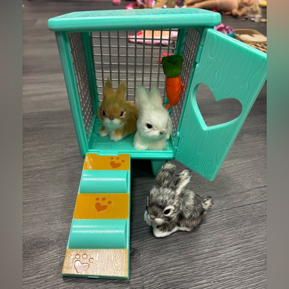 American Girl Teal Bunny Playset